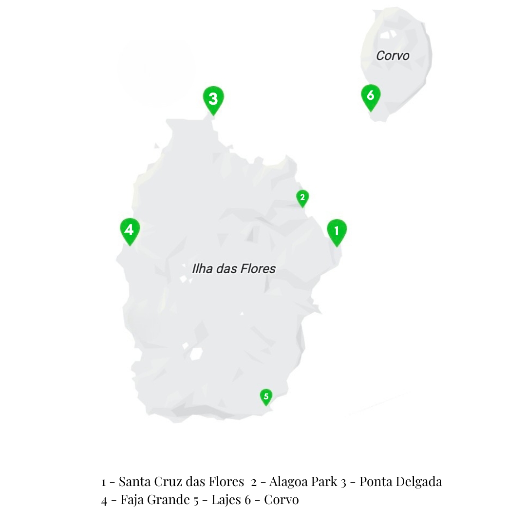 Flores and Corvo Islands Map